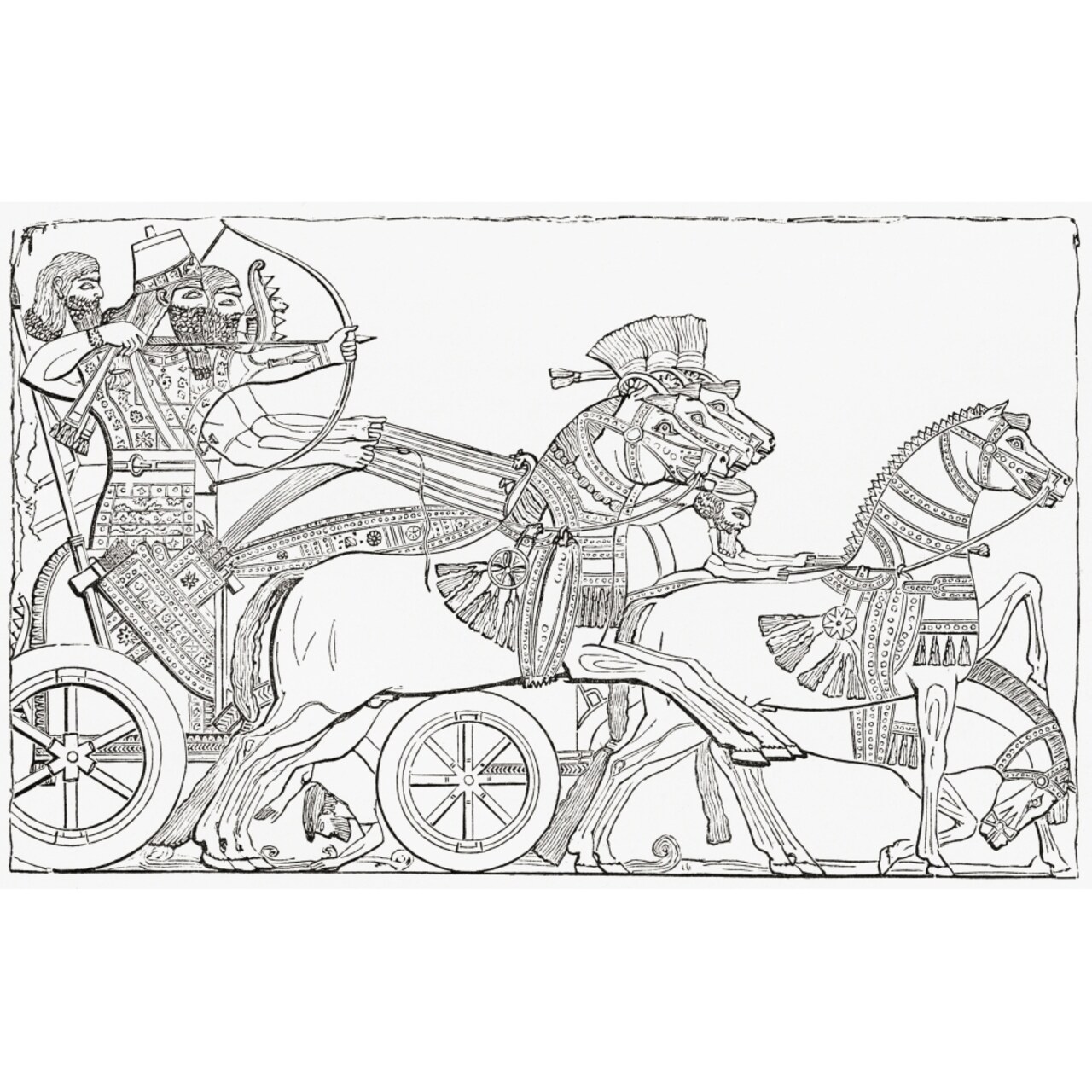 Assyrian War Chariot. From The Imperial Bible Dictionary Published 1889. Poster Print
